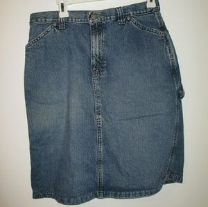 vintage, long, denim skirt